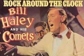 Afiche promocional de Bill Haley and His Comets, la banda responsable del clásico “Rock Around the Clock”.