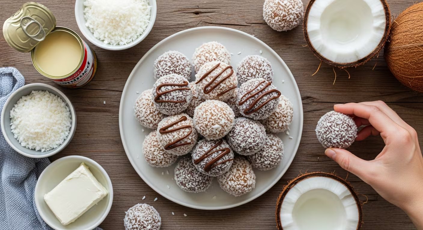 La receta de bombones de coco permite adaptaciones sencillas que la vuelven versátil y adecuada para quienes buscan postres rápidos y personalizados. - (Imagen Ilustrativa Infobae)