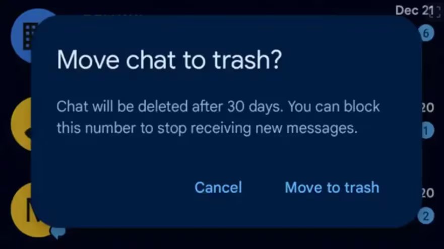 Usuarios de Android podrán acceder a una papelera de mensajes borrados. (9to5google)