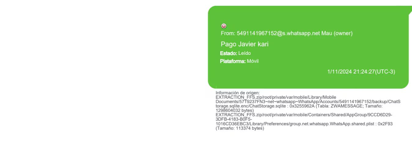 Mensaje recordatario de Novelli en su celular del 1 de noviembre de 2024