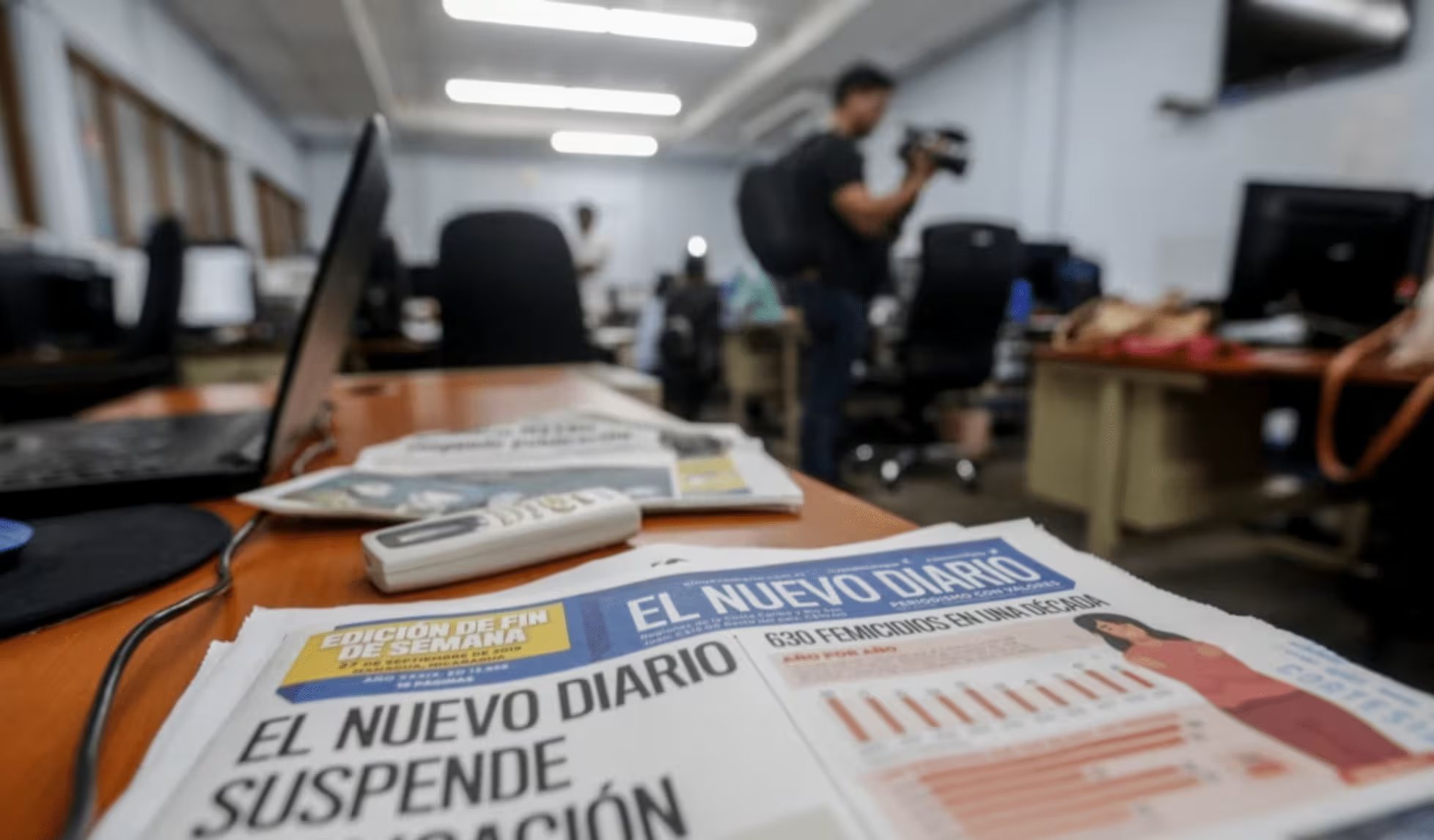 Redacción del diario El Nuevo Diario en Managua, clausurado por el régimen de Ortega