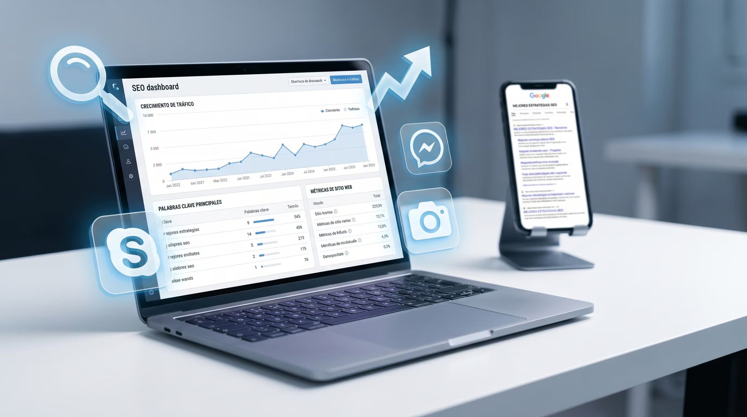 Una plataforma muestra como el SEO provoca un aumento de tráfico en una web. (Imagen Ilustrativa Infobae)