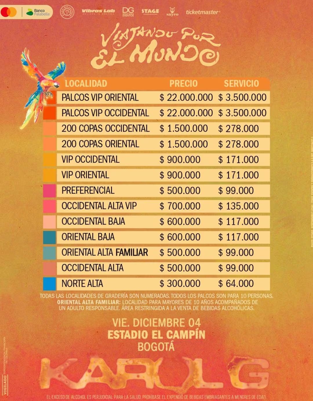 Precios del concierto de Karol G el 4 de diciembre de 2026 - crédito Ticketmaster / Instagram