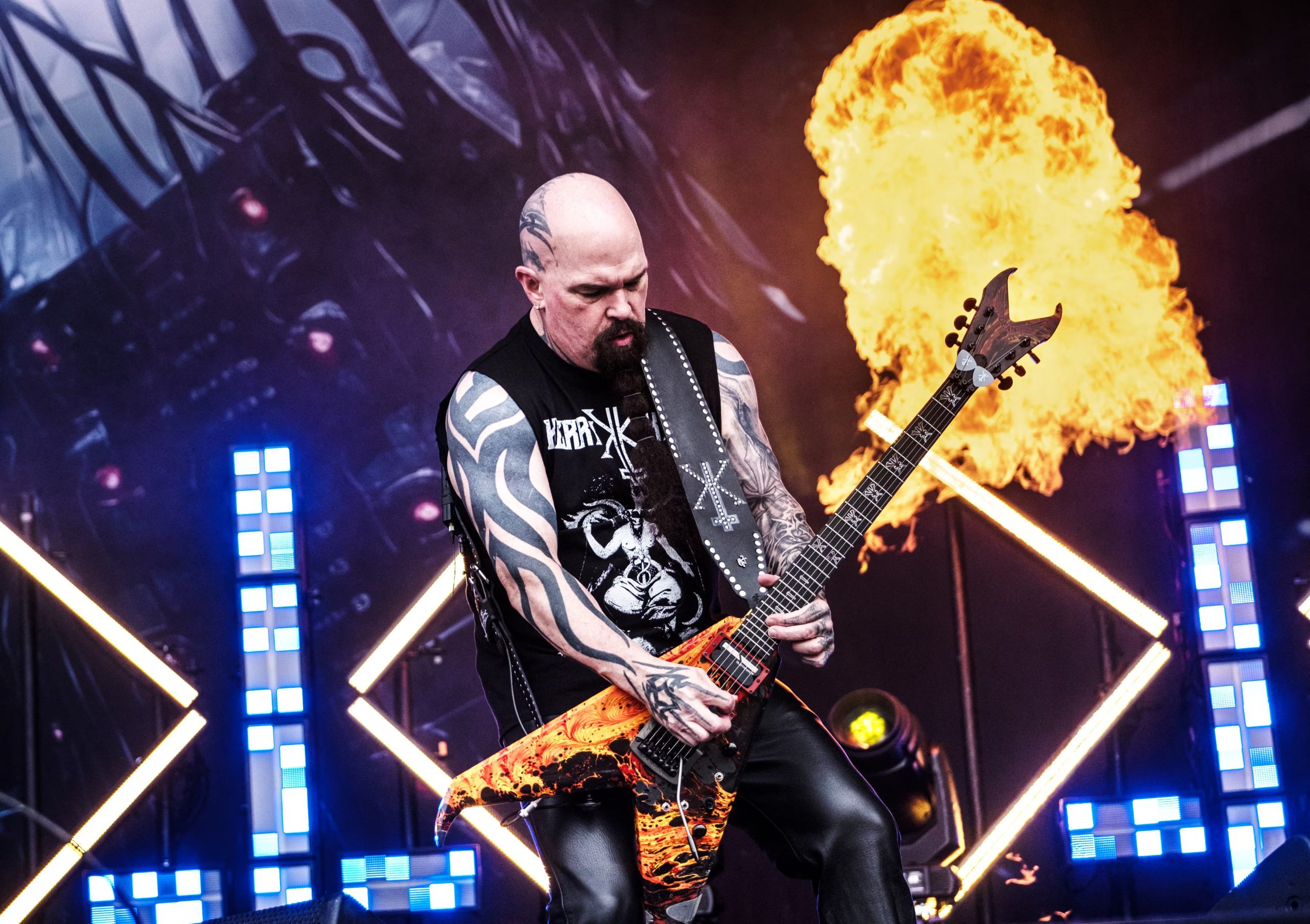 Dave Mustaine colaboró con Kerry King de Slayer, enseñándole canciones de Megadeth antes de que Slayer grabara sus discos emblemáticos
(Helle Arensbak/Ritzau Scanpix/via REUTERS)