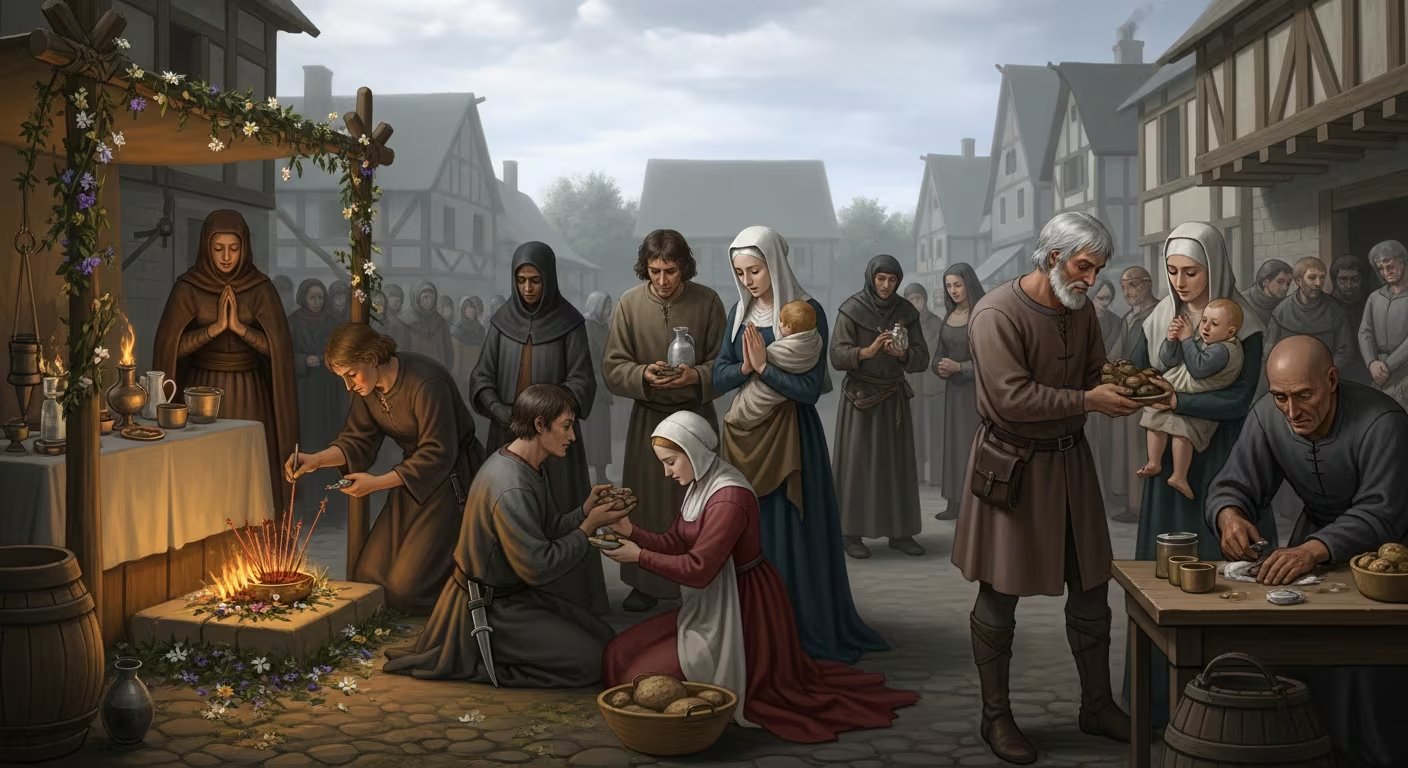 La influencia de la religión en la Edad Media integraba costumbres como el ayuno y la confesión como recomendaciones médicas para el bienestar físico y espiritual - (Imagen Ilustrativa Infobae)