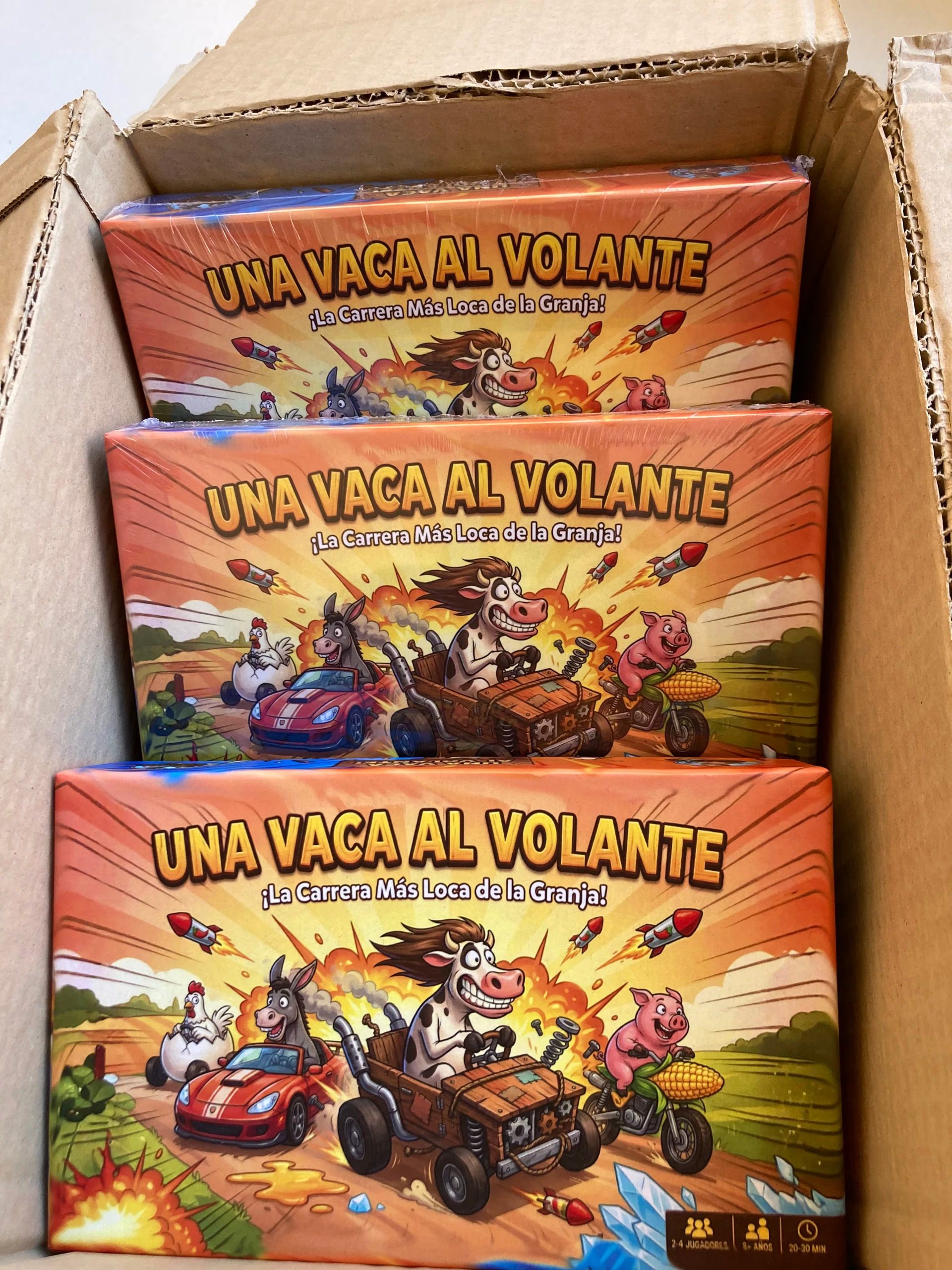 Imagen del juego 'Una vaca al volante', ideado por Gael Pell, de 12 años. (Cedida)