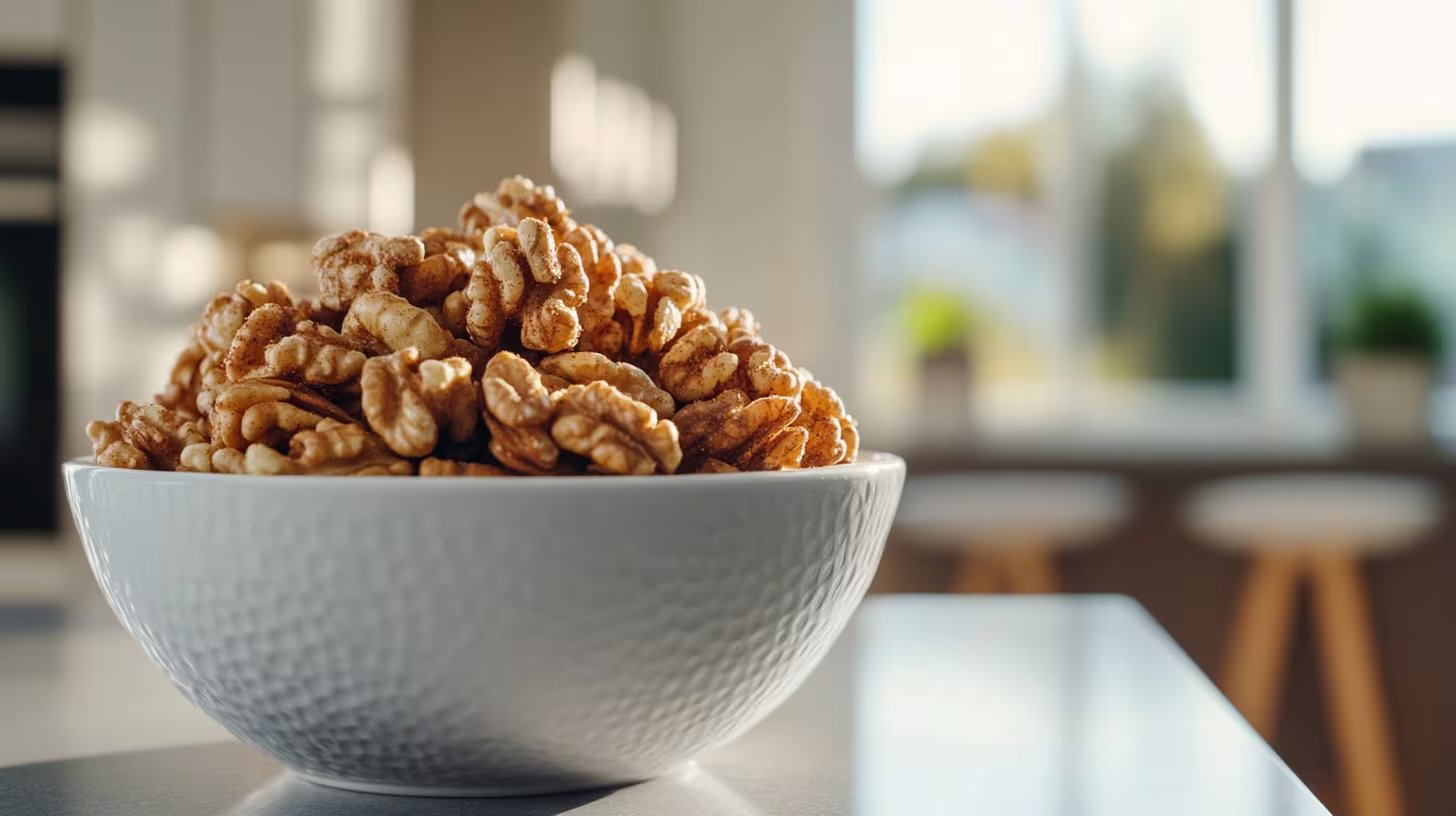 Las nueces contienen omega-3, polifenoles y fibra soluble, nutrientes clave para disminuir el colesterol LDL y mejorar el perfil lipídico (Imagen Ilustrativa Infobae)