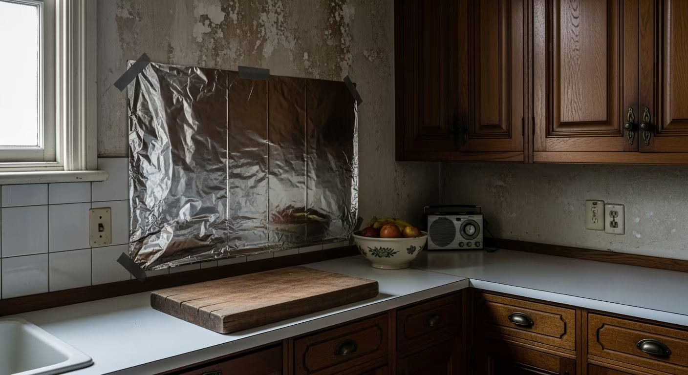 Cómo identificar el origen de la humedad usando papel aluminio - crédito Imagen Ilustrativa Infobae/VisualesIA