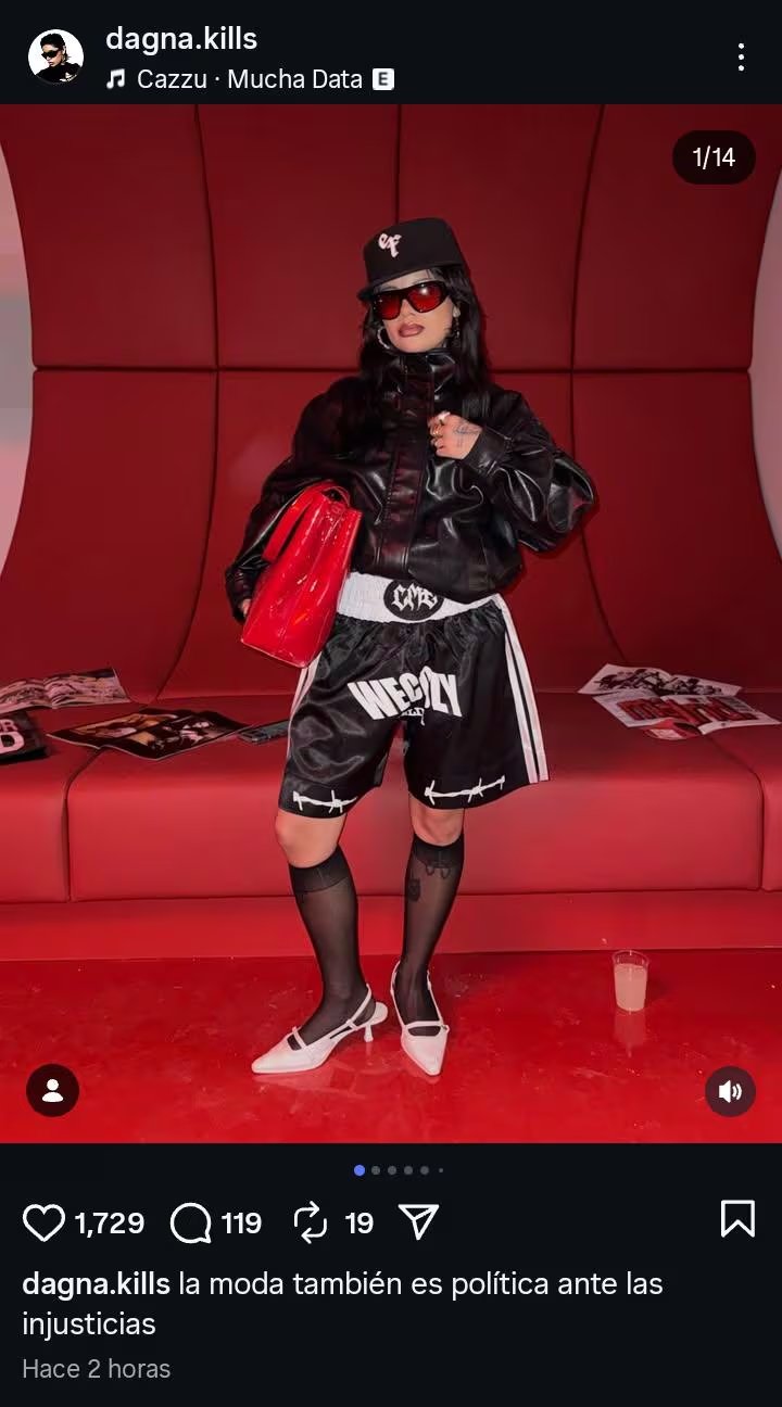 Dagna Mata usa temas de Cazzu en sus post de Instagram. (Captura de pantalla)