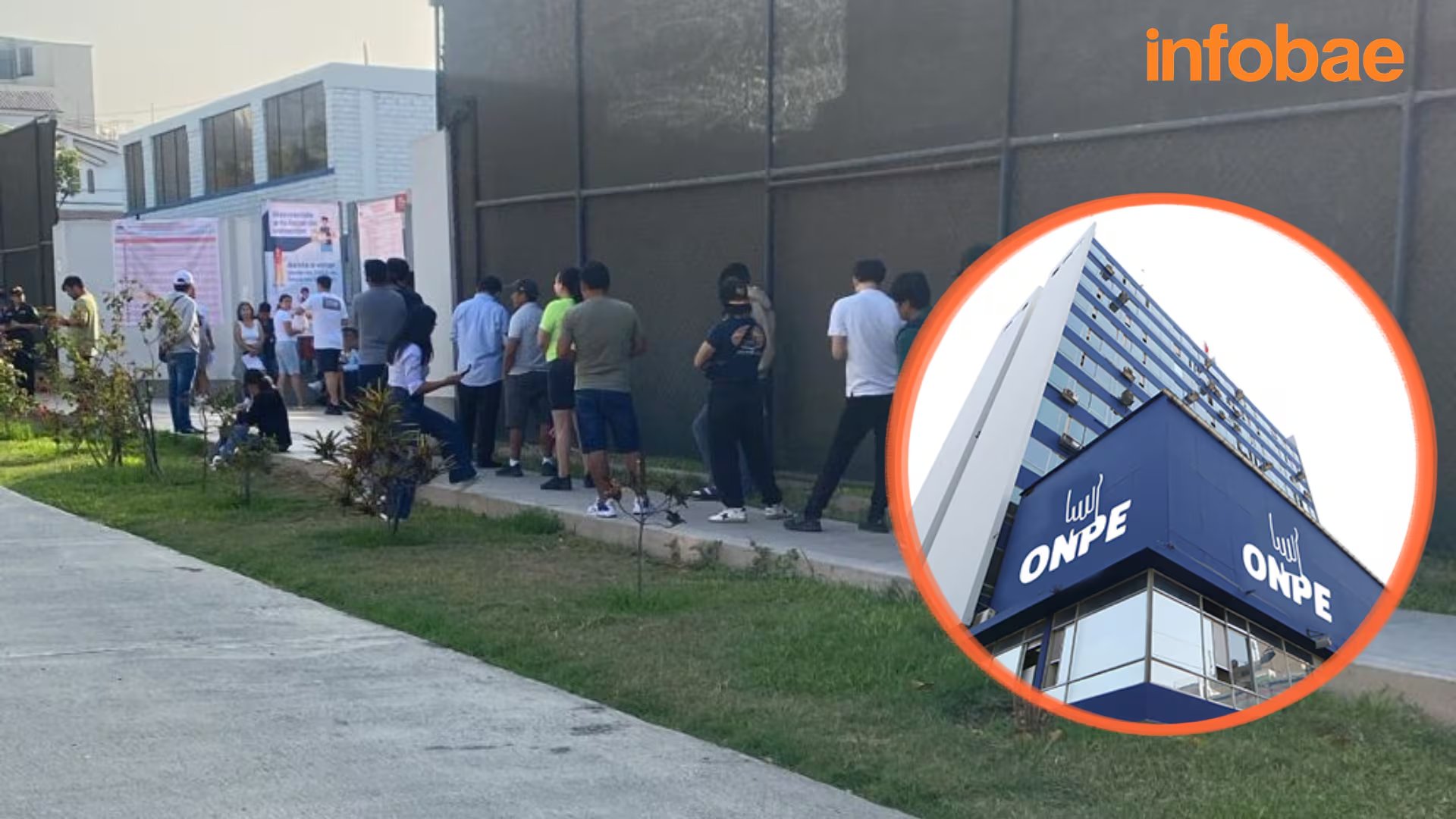 Colas en exteriores de colegio en Santiago de Surco por demoras de instalación de mesas de votación