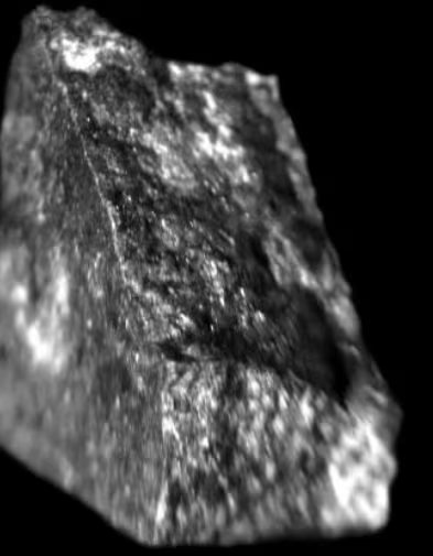 Fotografía del espécimen del meteorito Heredia exhibido
en la Escuela Centroamericana de Geología de la
Universidad de Costa Rica (Foto cortesía Revista Geológica de América Central).