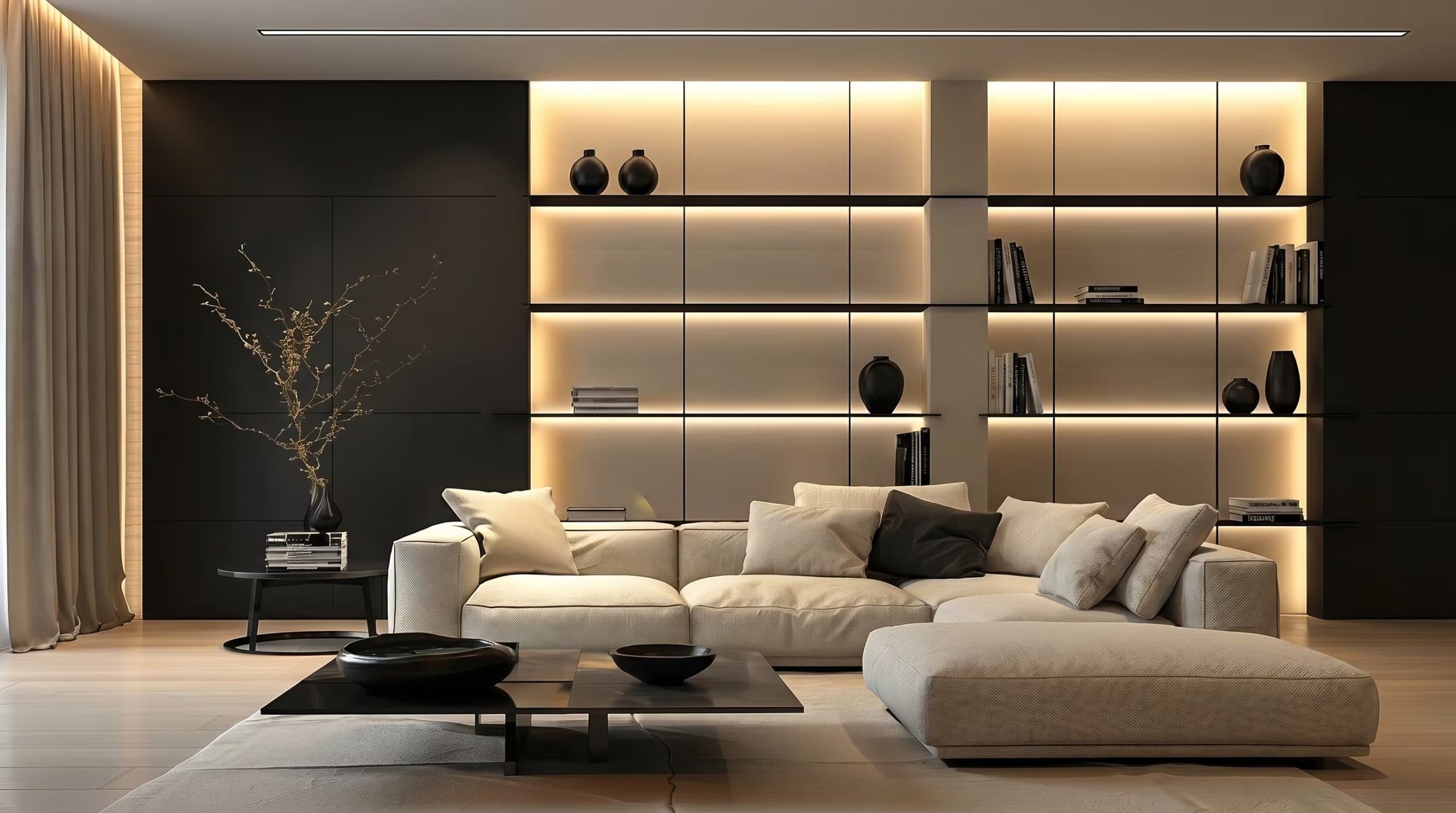 Una pared de acento en negro transforma la decoración sin perder calidez. (Imagen Ilustrativa Infobae)