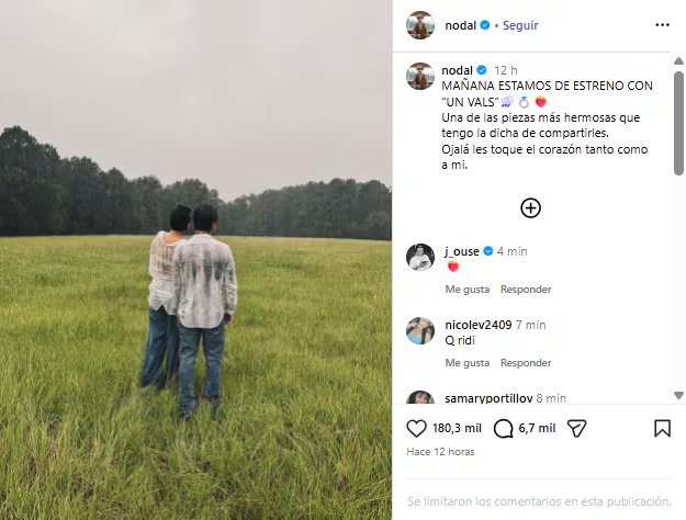 Con una fotografía bajo la lluvia y una letra cargada de promesas, Christian Nodal confirma que “Un vals” está inspirado en su relación con Ángela Aguilar. (@nodal)