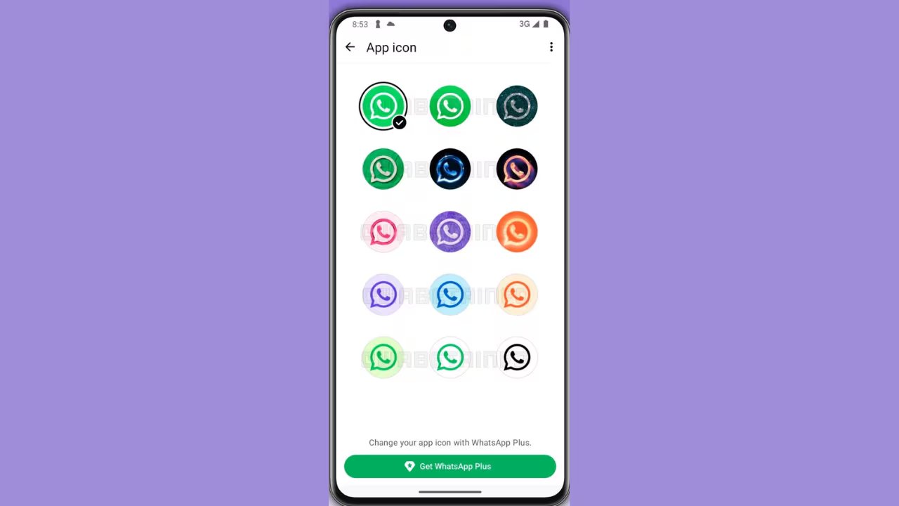 Los usuarios de WhatsApp Plus pueden personalizar 18 temas de color y elegir entre 14 iconos exclusivos para cambiar el aspecto de la app en el teléfono.(WABetaInfo)