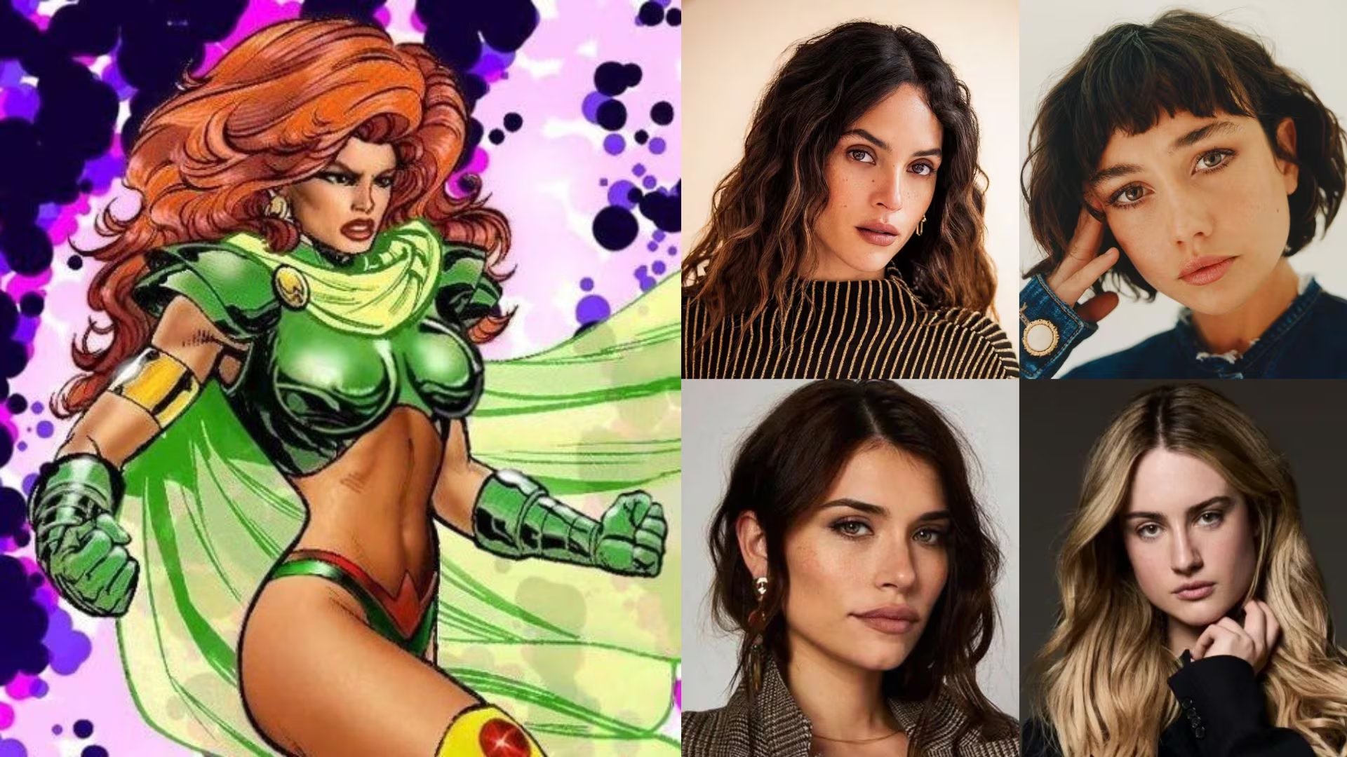 Las cuatro actrices que podrían interpretar a Máxima: Adria Arjona, Sydney Chandler, Eva De Dominici y Grace Van Patten (DC Cómics/X)