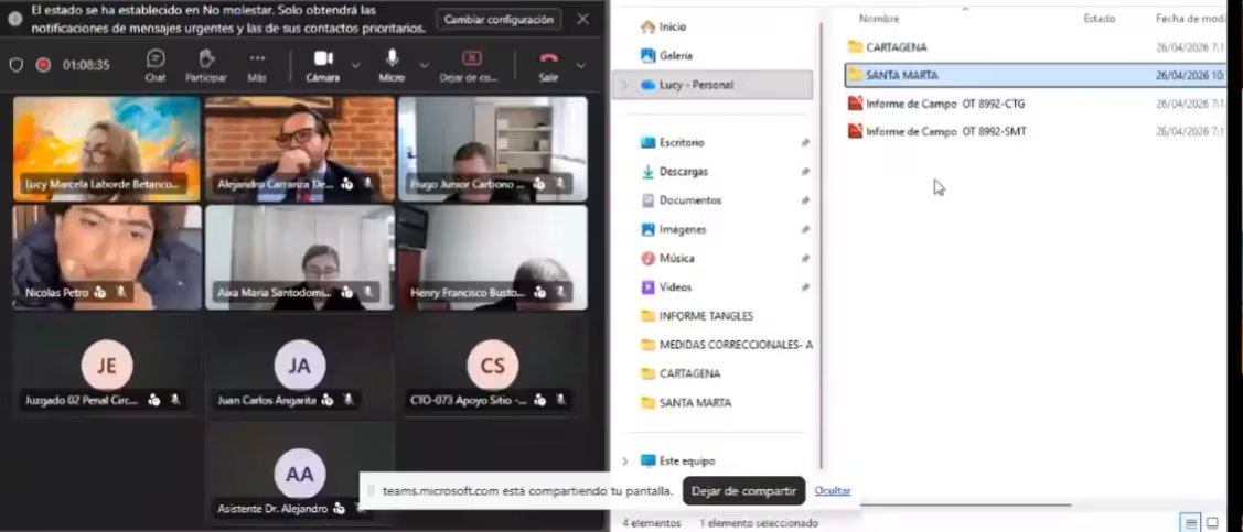 Registros oficiales y publicaciones de Laura Ojeda en redes sociales contradicen la versión de inasistencia de Nicolás Petro a las audiencias - crédito Captura video audiencia