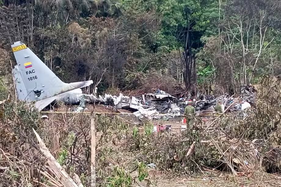 Imagen del accidente aéreo en Putumayo que dejó un saldo de 69 muertos y 57 heridos- crédito EFE