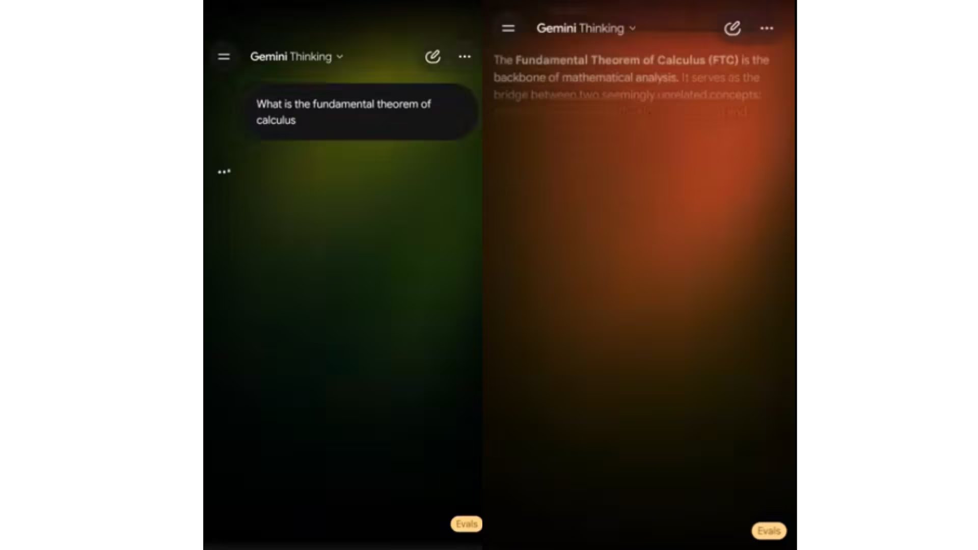 Animaciones de fondo que muestran degradados de color. 

(Captura YouTube Android Authority 2)