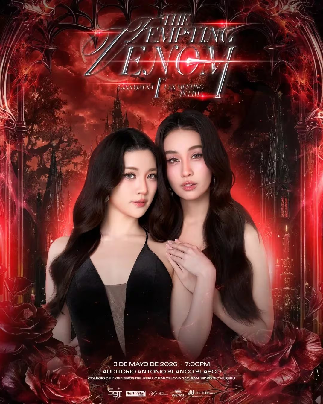 Ginny Jayna, protagonistas de series tailandesas, traen su gira mundial a Lima y convocan a sus fans peruanos con este póster promocional de su evento 