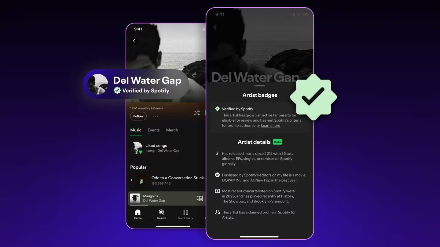 Spotify incorpora una nueva sección con detalles sobre logros, lanzamientos y giras en los perfiles de todos los artistas. (Spotify)
