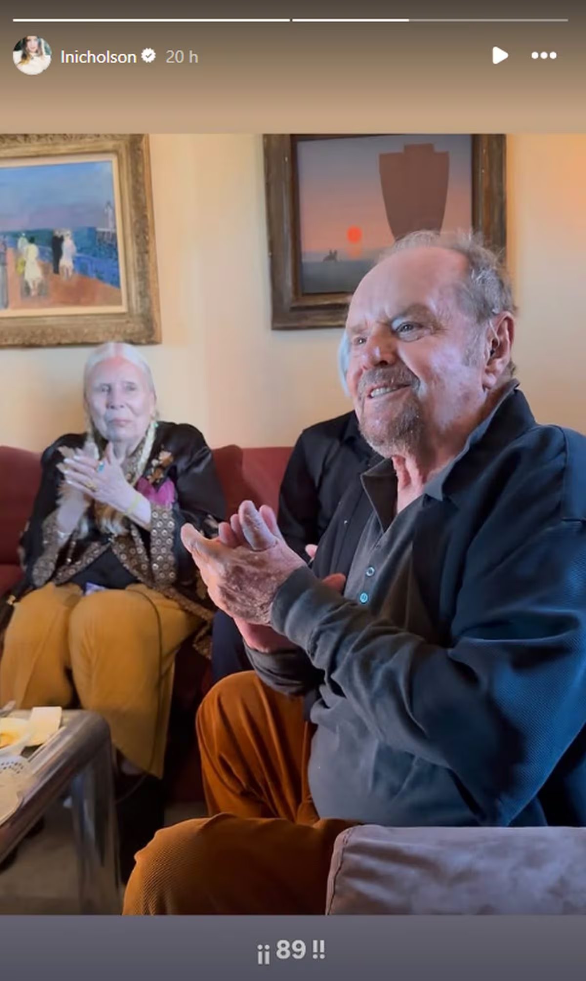 Una foto inédita durante su 89° cumpleaños sorprendió a los seguidores de Jack Nicholson, quien aparece sonriente celebrando en la intimidad familiar (Instagram/@lnicholson)