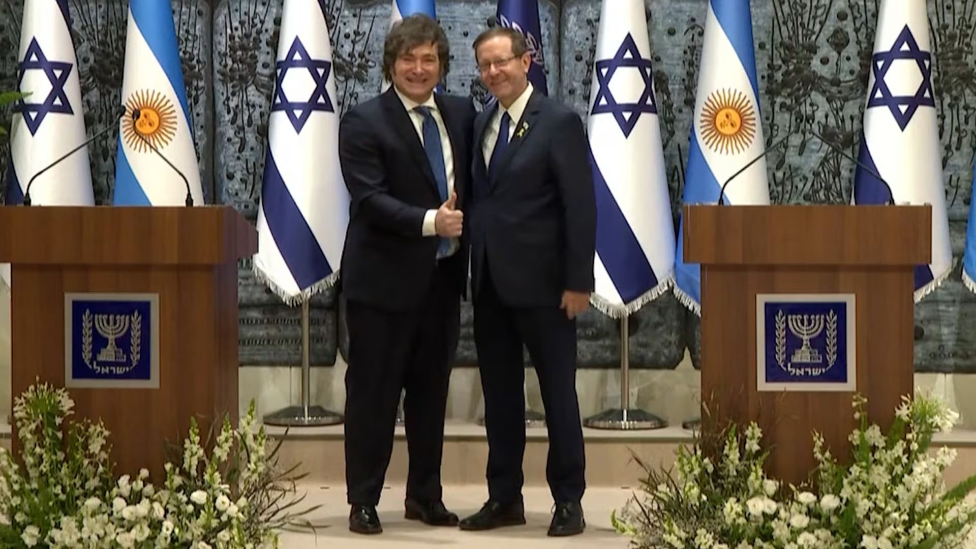 Javier Milei e Issac Herzog durante su último encuentro en Jerusalén, (Israel)