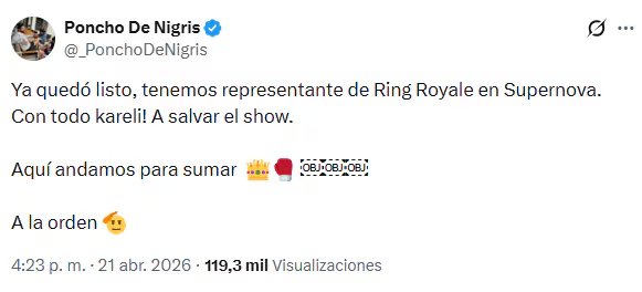Karely Ruiz aclara rumores sobre restricciones contractuales y asegura que logró solucionar diferencias con Ring Royal antes del evento. - (X: @_PonchoDeNigris)