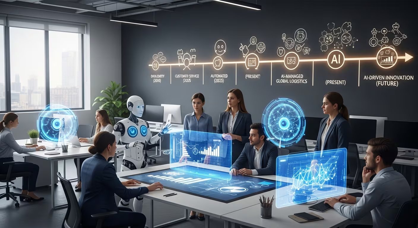 La adopción organizacional de IA en empresas es alta en licencias, pero el uso real de agentes inteligentes en procesos de negocio sigue siendo minoritario. (Imagen Ilustrativa Infobae)