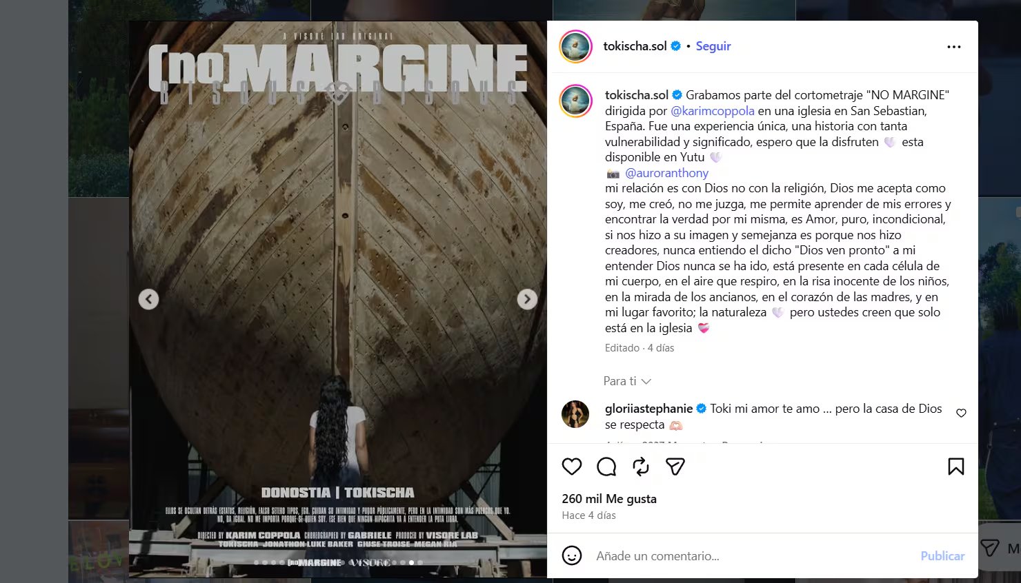 Tokischa anunció en redes que se trataba de promoción para su cortometraje rodado en San Sebastián