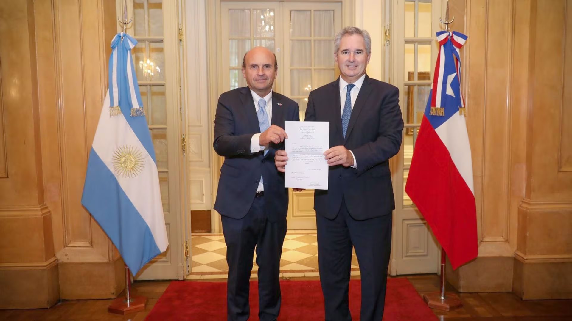 Pablo Quirno recibió copia de cartas credenciales del Embajador designado de Chile ante la Argentina, Gonzalo Uriarte Herrera