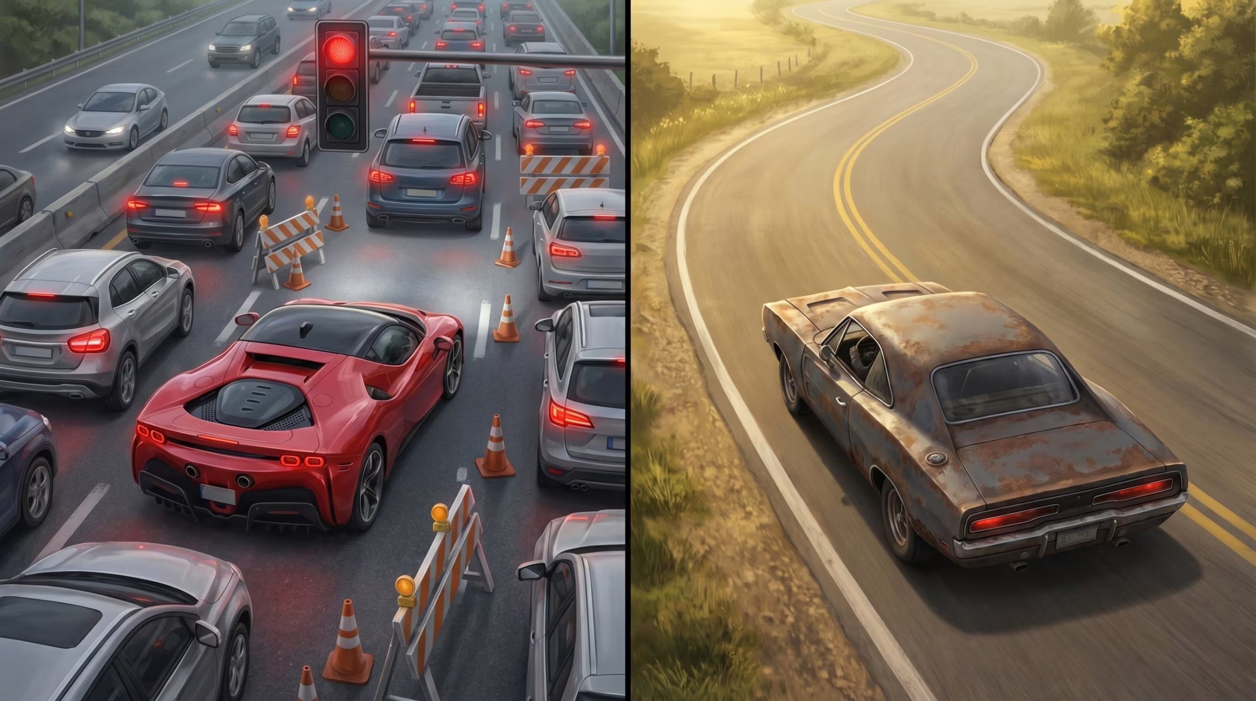 La ciencia demuestra que la sensación de inevitabilidad en el tráfico urbano se debe más a percepciones subjetivas que a la mala suerte real (Imagen Ilustrativa Infobae)