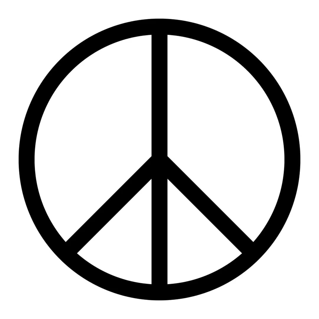 El icónico símbolo de la paz, un emblema reconocido globalmente que representa la armonía y el fin de los conflictos en todo el mundo
