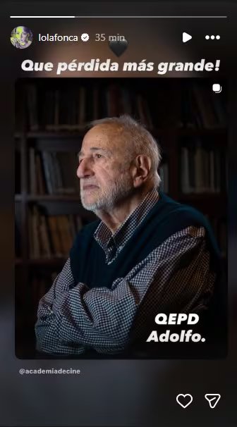 La actriz Dolores Fonzi compartió un emotivo mensaje en redes sociales expresando su profundo dolor por el fallecimiento del reconocido director de cine, Adolfo Aristarain.