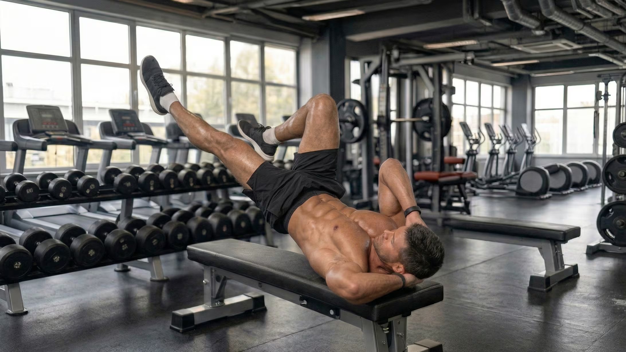 El Dragon Flag con rodilla flexionada ayuda a mejorar el control corporal, preparando el cuerpo para variantes más avanzadas del ejercicio (Imagen Ilustrativa Infobae)