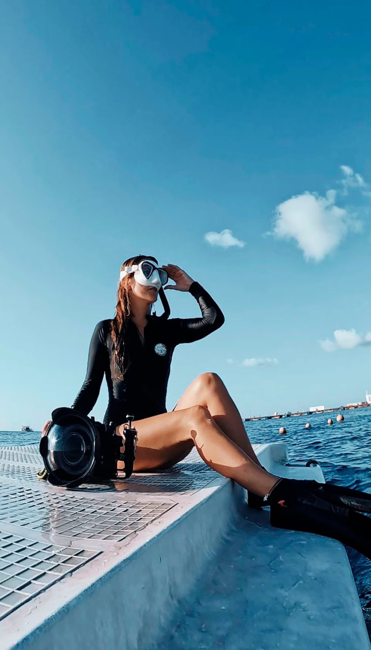 Romina Giorno también nadó con tiburones martillo y ballenas jorobadas (@romigiorno)