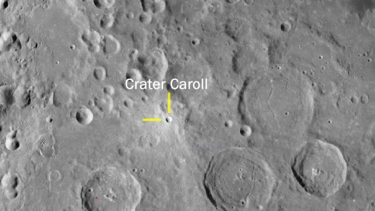  El cráter “Carroll”, bautizado por la tripulación en homenaje a la esposa fallecida del comandante Wiseman, queda inmortalizado en la superficie lunar. (NASA)