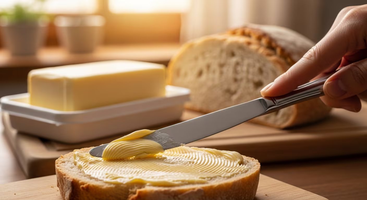 Tanto la mantequilla como la margarina deben consumirse con moderación, ya que ambas aportan calorías y grasas en la dieta diaria - crédito (Imagen Ilustrativa Infobae)