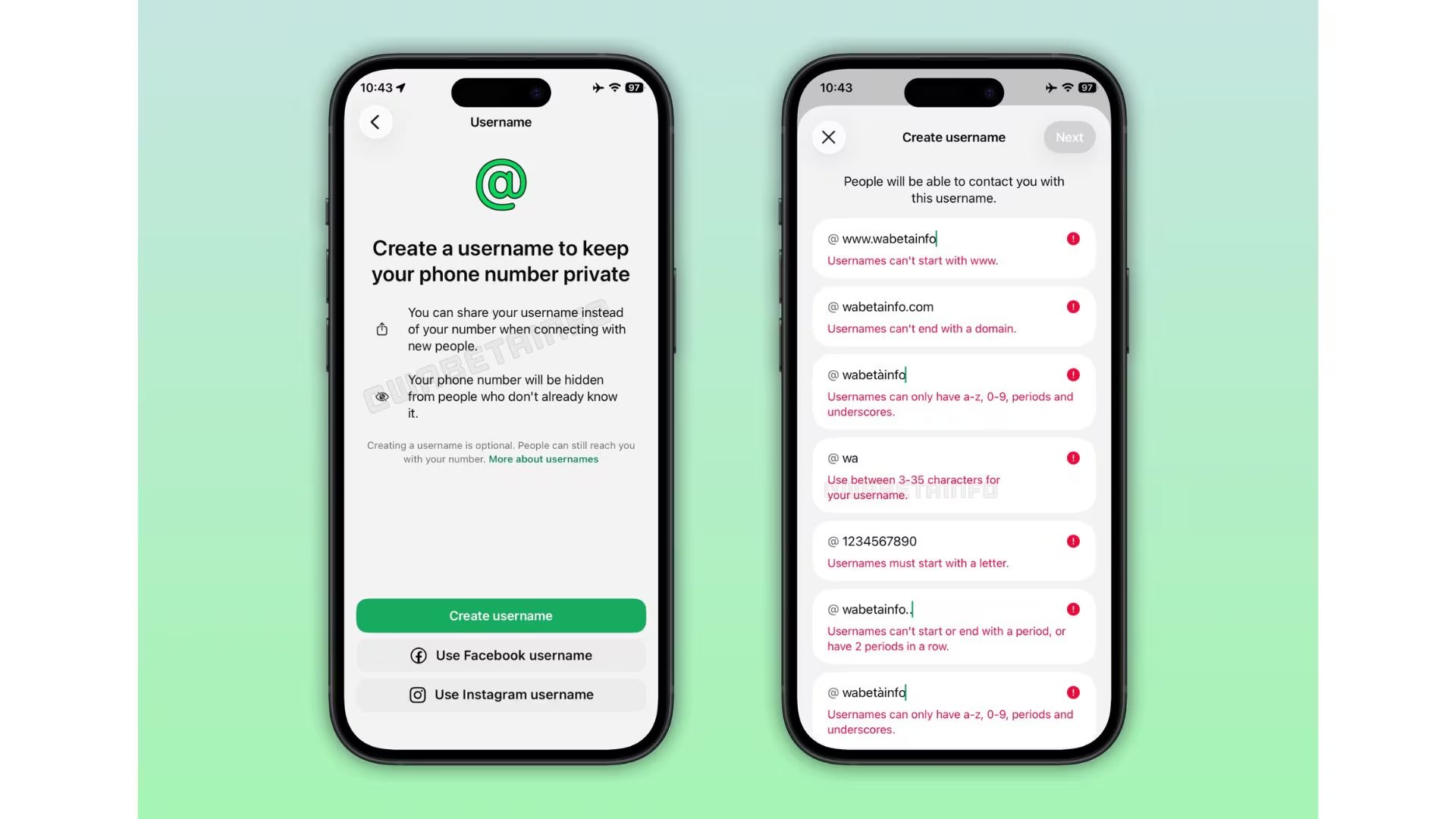 La función permitirá identificarse y chatear sin mostrar tu número personal. (WhatsApp)