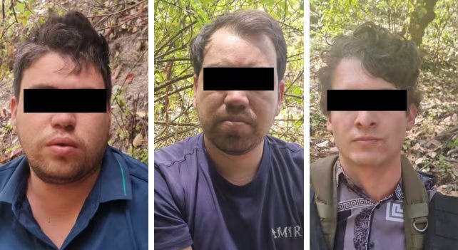 Abel N, mano derecha de “El Guano”; Eber Israel N, operador financiero y logístico; y Etzair Lugo N, jefe de seguridad, fueron detenidos junto con otros siete presuntos integrantes del grupo. (Crédito: Gobierno de México)