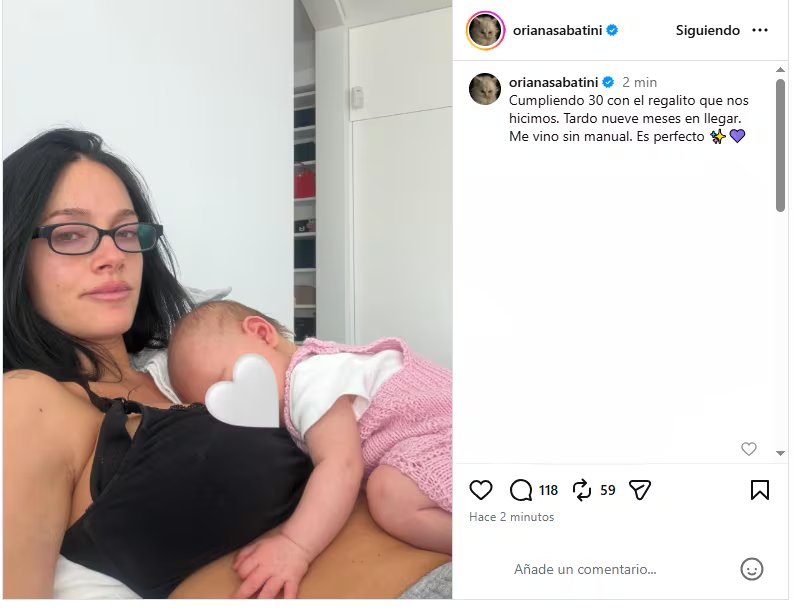 El primer cumpleaños de Oriana Sabatini como madre renovó el significado de la fecha y fortaleció el vínculo familiar