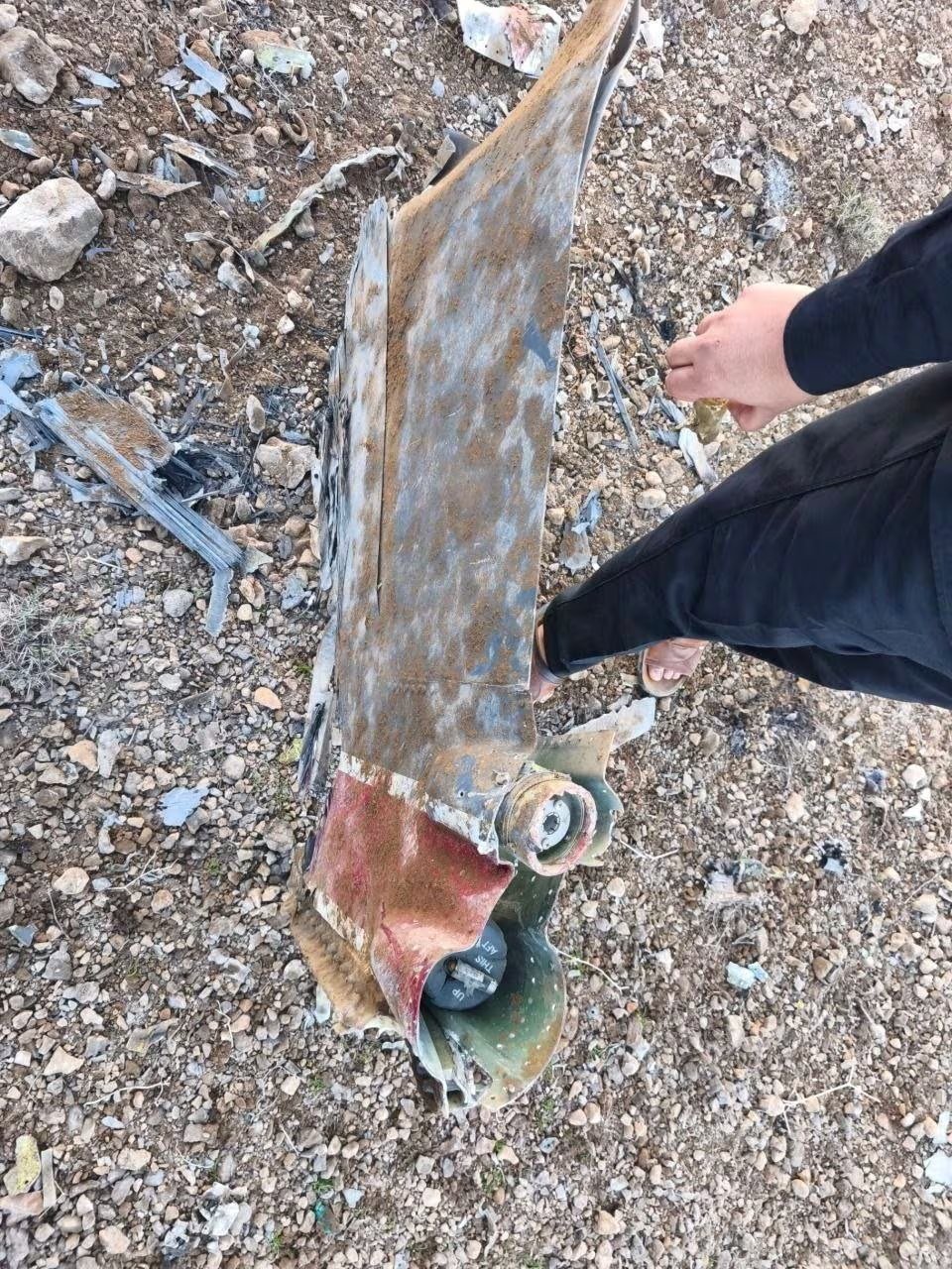 Restos del caza F-15E de los Estados Unidos derribado por Irán