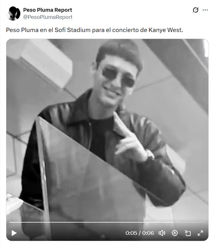Usuarios y cuentas dedicadas a los cantantes impulsaron la cobertura mediática con publicaciones sobre su presencia en el SoFi Stadium. (X/ @PesoPlumaReport)