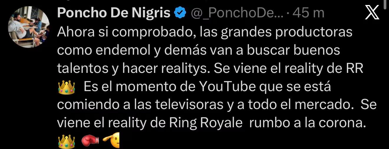 Poncho De Nigris comparte su visión sobre el interés de las productoras en talentos para realities y el auge de YouTube, anunciando el reality 