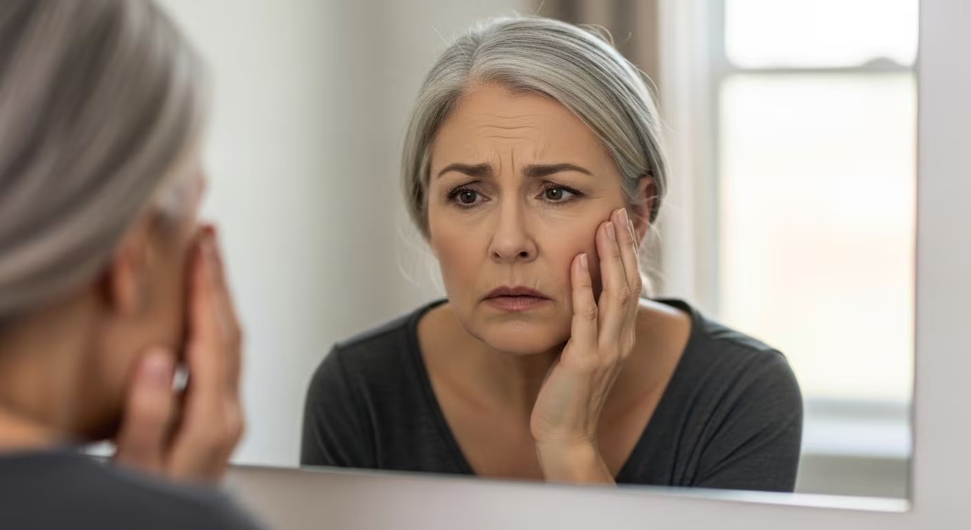 El envejecimiento de la piel reduce el colágeno y las almohadillas de grasa bajo los ojos, aumentando la flacidez y la visibilidad de bolsas y ojeras (Imagen Ilustrativa Infobae)