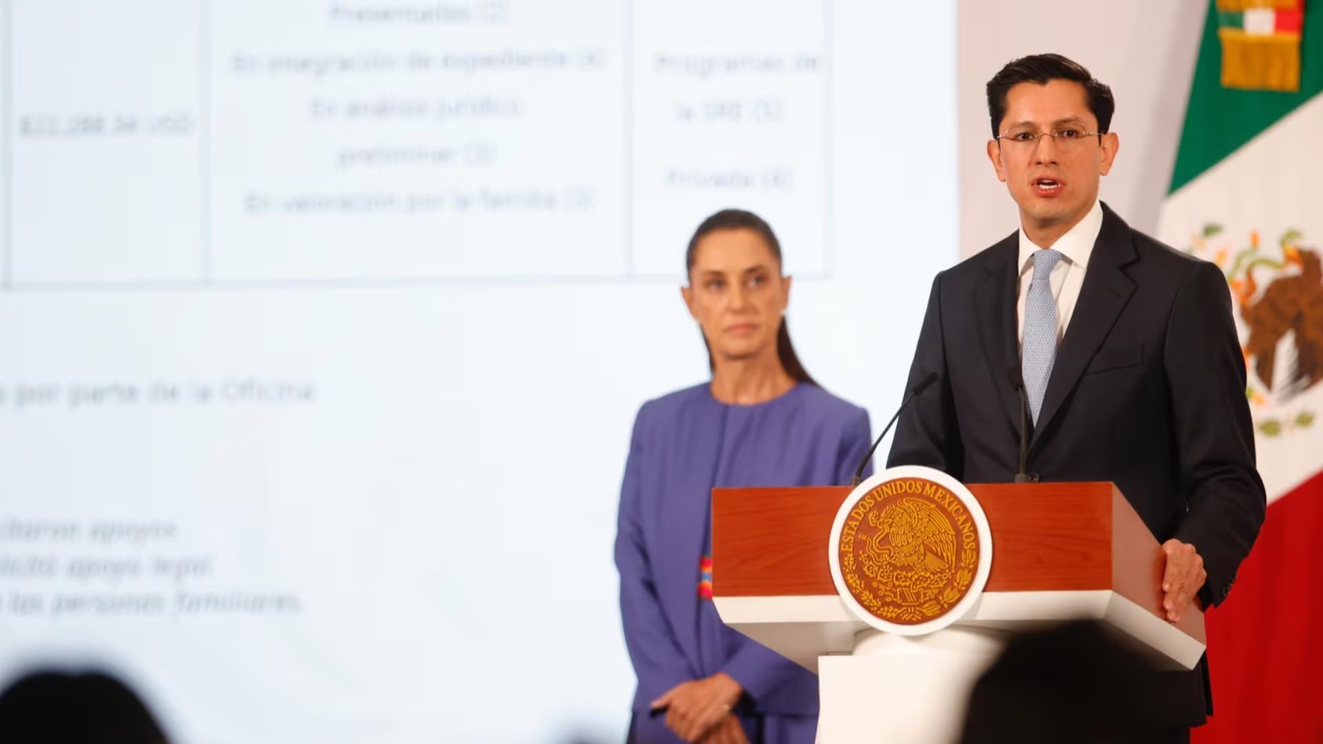 Roberto Velasco, nuevo titular de la Secretaría de Relaciones Exteriores, acompaña a la presidenta (Foto: x/@r_velascoa)