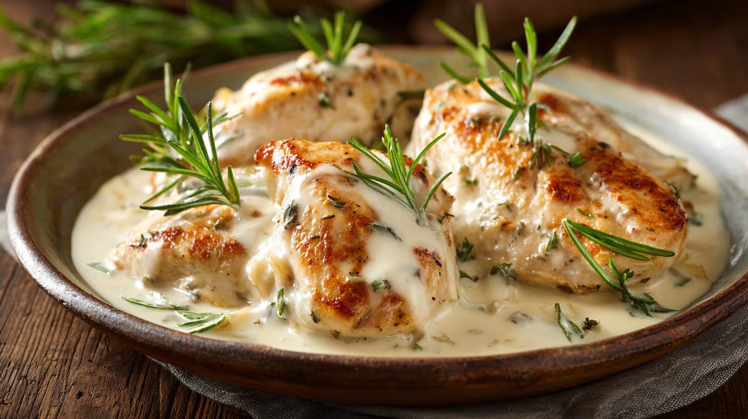 Cada paso de la preparación del pollo cremoso resalta el sabor natural de los ingredientes y asegura una textura suave y gratinada. – (Imagen Ilustrativa Infobae)