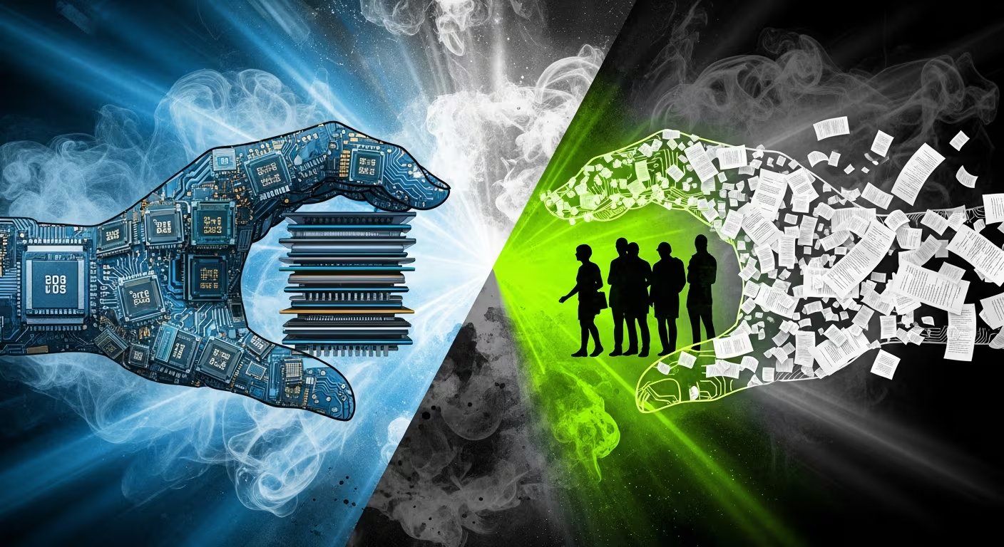 La automatización impulsada por IA permite que equipos reducidos logren resultados antes reservados a grandes plantillas, justificando los recortes según los directivos. (Imagen Ilustrativa Infobae)