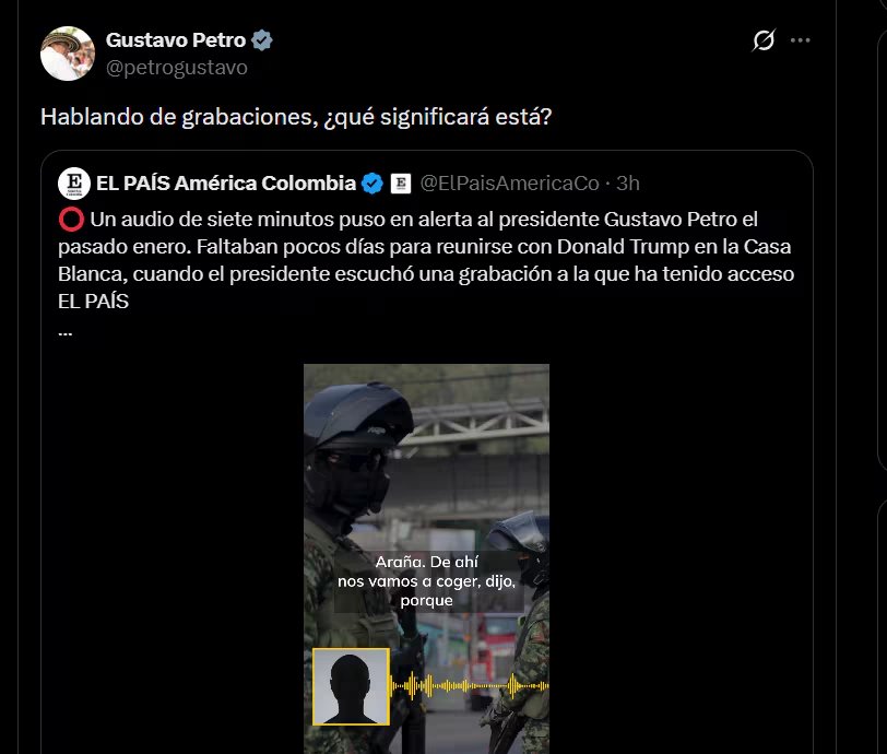 Gustavo Petro se pronunció en su cuenta oficial de X con un corto mensaje - crédito @petrogustavo/X