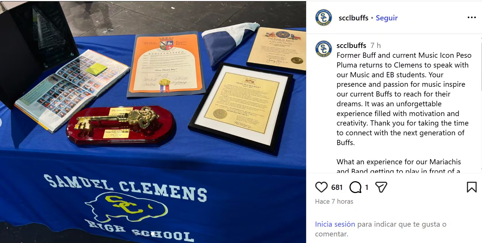 En Texas se declaró el 3 de abril como el Día de Peso Pluma, celebrando el impacto del artista en la música mexicana y la cultura global. (Instagram/ @scclbuffs)