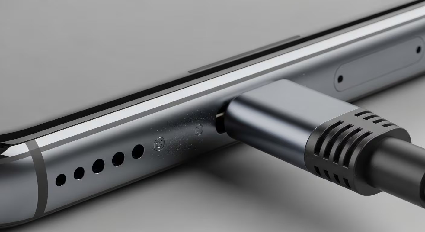 Se debe revisar que el puerto de carga no tenga suciedad y empalme con el cable. (Imagen Ilustrativa Infobae)